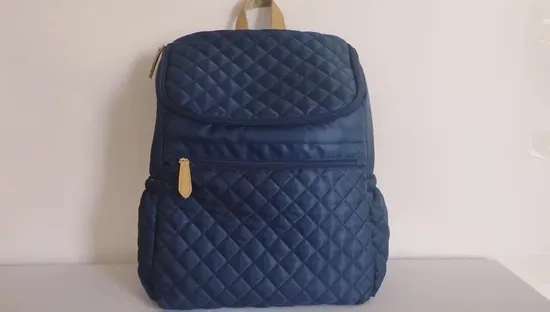 Sh2206 Borsa fasciatoio portatile in pelle per mamma, borsa da viaggio trapuntata, grande, con logo in PU, zaino per pannolini personalizzato
