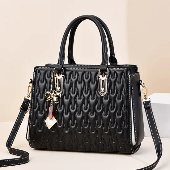 Borsa a tracolla grande e capiente per la mamma, in morbida pelle PU, alla moda, da donna, con ciondolo, di lusso, per lo shopping